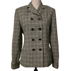 Roberto Vianni for Neiman Marcus Houndstooth Blazer Double Breasted Wool USA 8